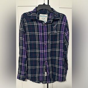 Women’s Plaid Shirt - Blue and Purple
